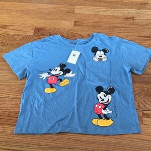 Disney Light Blue Mickey Mouse Short Sleeve Tee